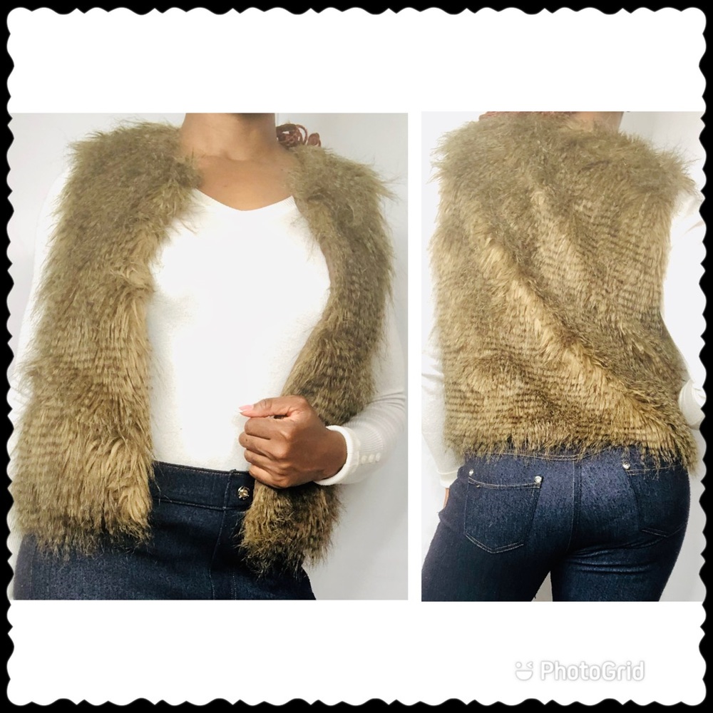 Body Central brand brown faux fur vest. Size Med.